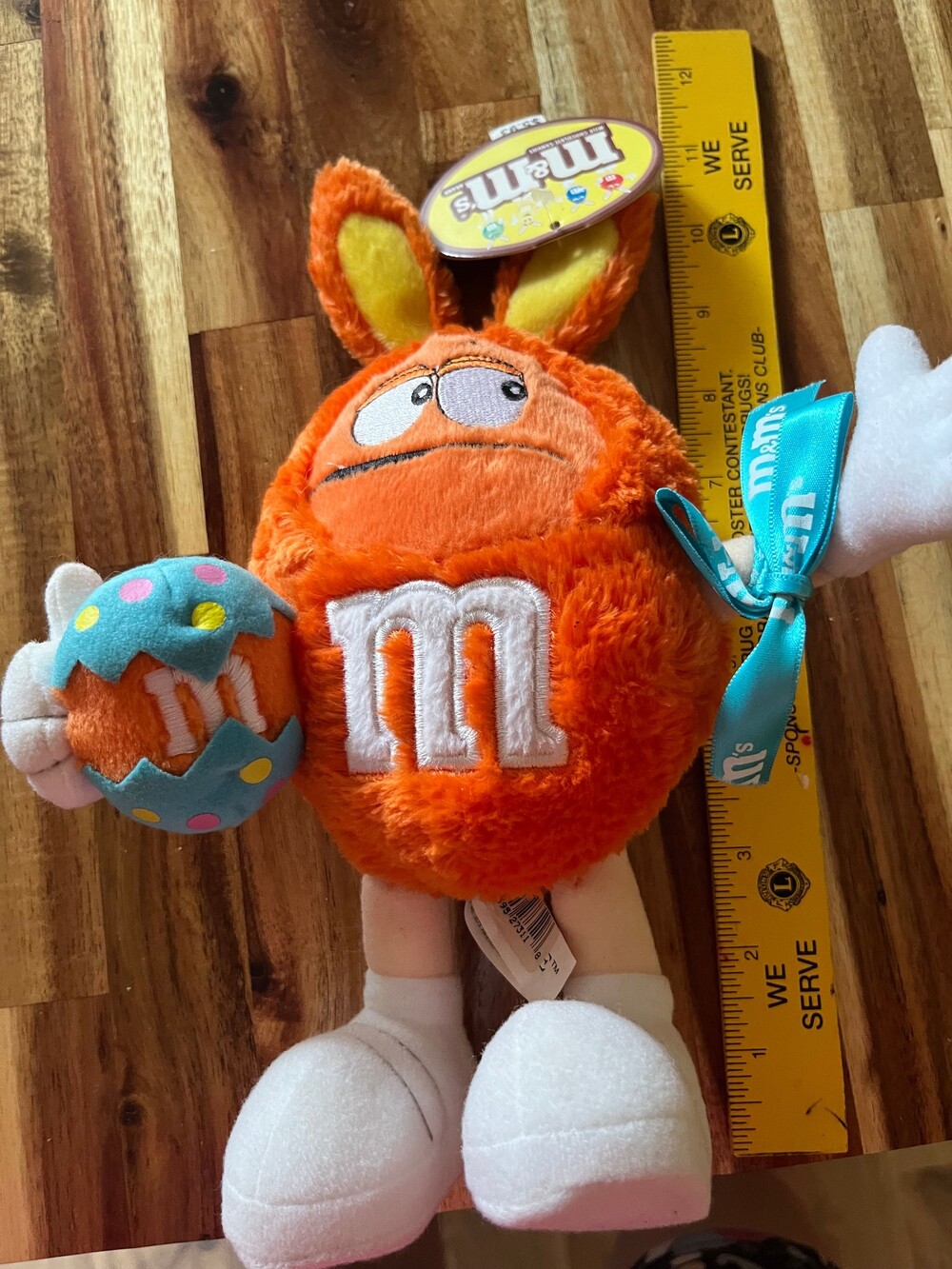 M&M's Orange Plush Toy 11 Inch Easter Bunny Holding Egg